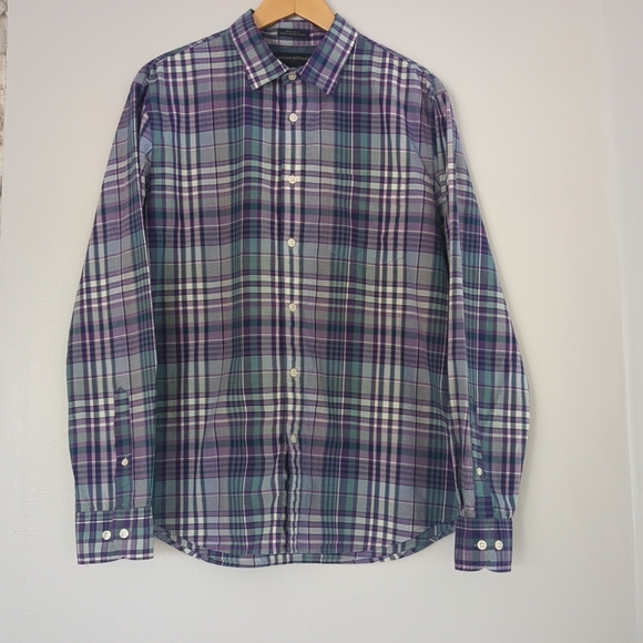 Other - Banana Republic Mens Large Untucked Fit Button Up Corpcore Travel Casual Cotton